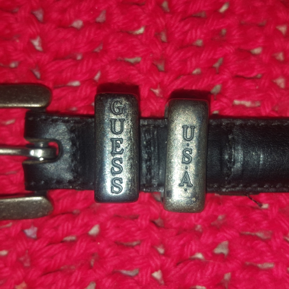 Guess U.S.A. Women's Black Leather Belt